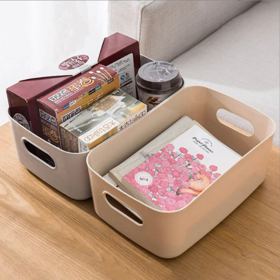 Storage Box Desktop Cosmetics Storage Miscellaneous Items Sorting Box Storage Basket Plastic Snacks Household Kitchen Storage