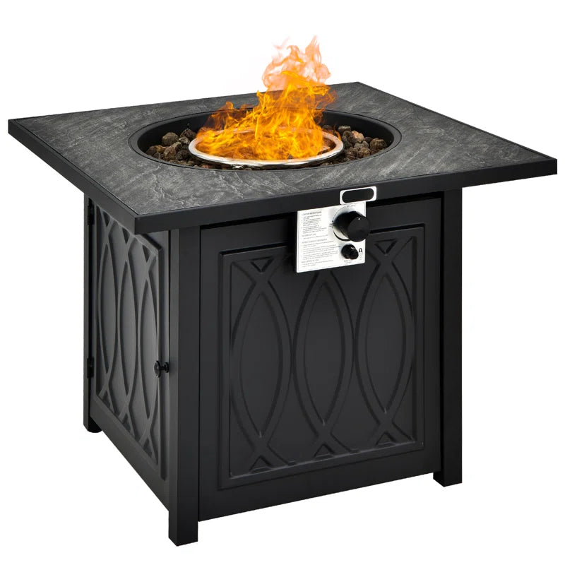 Moorebank Square Steel Propane Smokeless Fire Pit Table with Hidden Fuel Tank