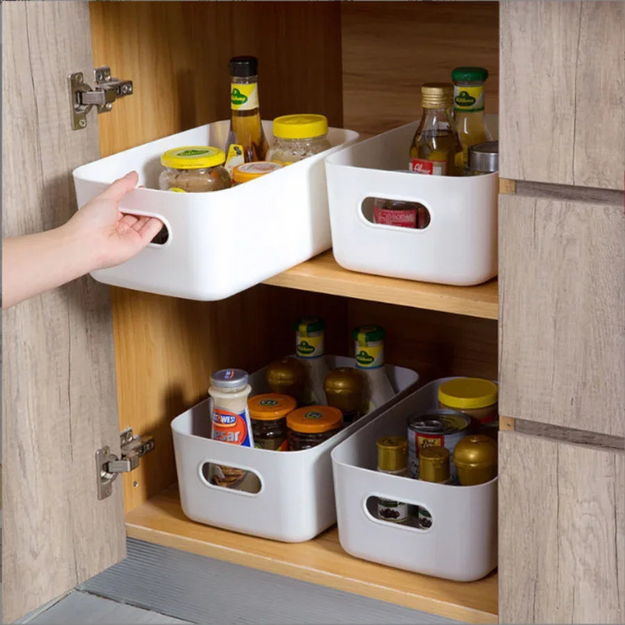 Storage Box Desktop Cosmetics Storage Miscellaneous Items Sorting Box Storage Basket Plastic Snacks Household Kitchen Storage
