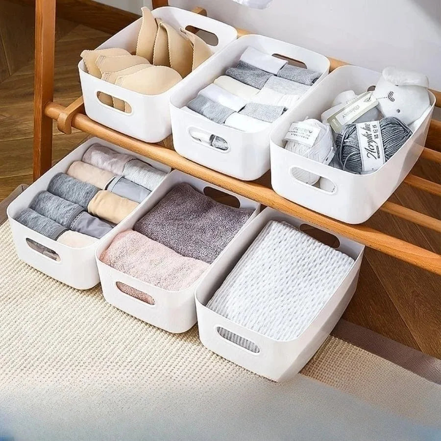 Storage Box Desktop Cosmetics Storage Miscellaneous Items Sorting Box Storage Basket Plastic Snacks Household Kitchen Storage