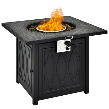 Moorebank Square Steel Propane Smokeless Fire Pit Table with Hidden Fuel Tank